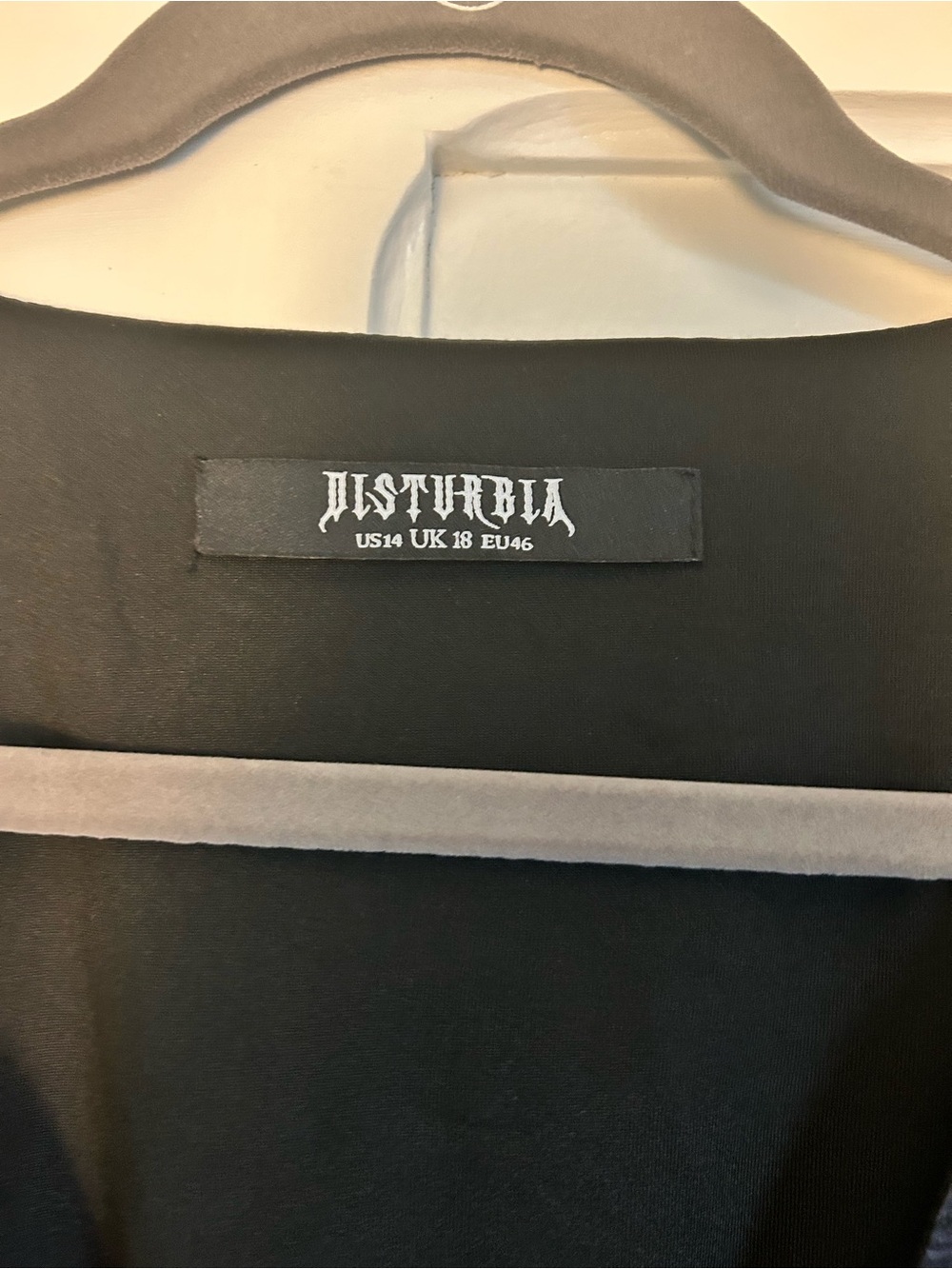 Disturbia Black Dress with Gray Trim - Picture 3 of 4